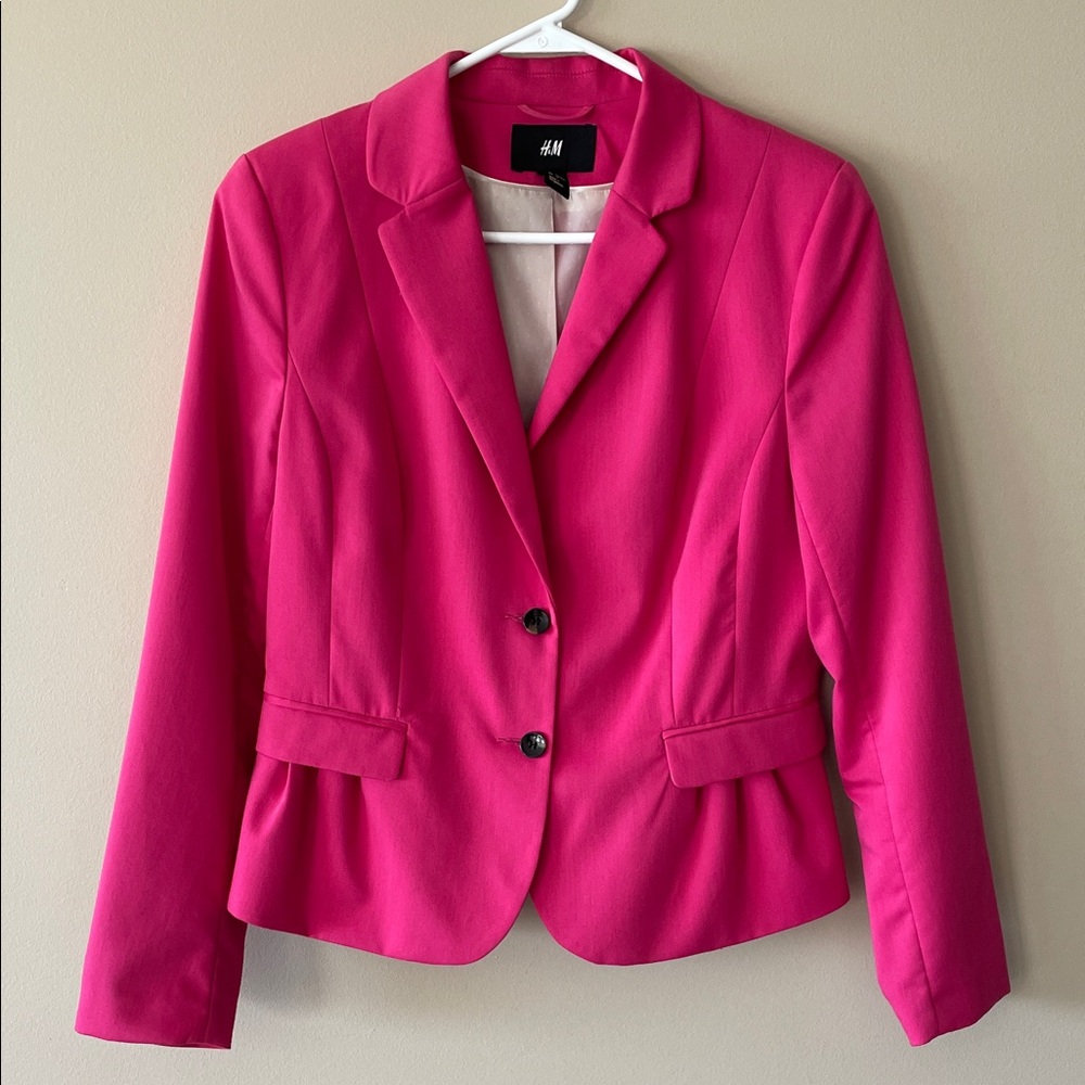 H&M Hot Pink Blazer Jacket for Women, size 12